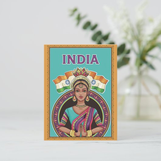 Groeten uit India Briefkaart (Staand voorkant)