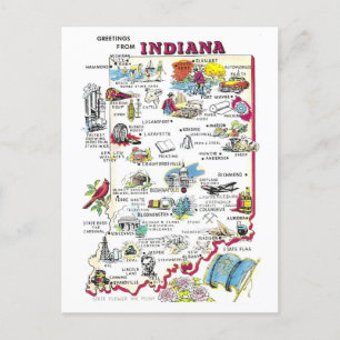  Groeten uit Indiana Kaart Briefkaart