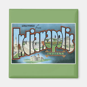 Groeten uit Indianapolis Indiana! Vintage Magneet