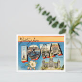 Groeten uit Iowa Vintage Travel Briefkaart (Staand voorkant)
