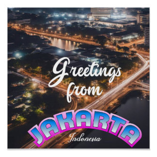 Groeten uit Jakarta Indonesië Perfect Poster