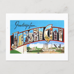  groeten uit Jersey City, New Jersey, Briefkaart