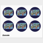 Groeten uit Kansas City! Ronde Sticker (Vel)