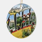 Groeten uit Kansas Keramisch Ornament (Links)