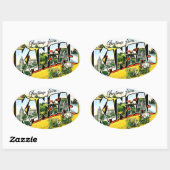 Groeten uit Kansas Ovale Sticker (Vel)