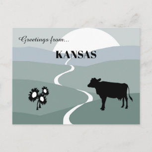 Groeten uit Kansas rustgevende groene tinten Briefkaart