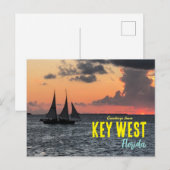 Groeten uit Key West Florida Sunset Briefkaart (Voorkant / Achterkant)