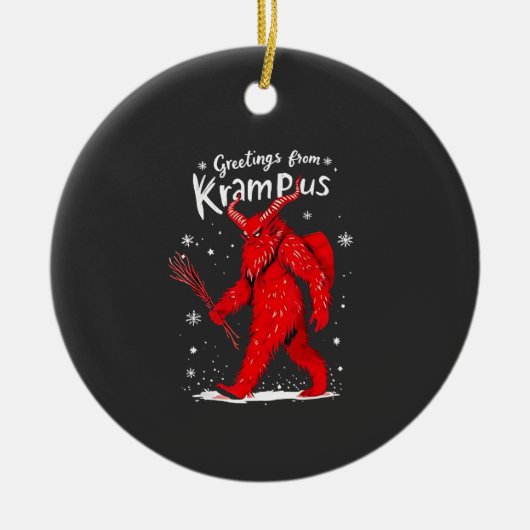 Groeten uit Krampus Kerstmis Keramisch Ornament (Voorkant)