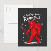 Groeten uit Krampus Kerstmis Uitnodiging Briefkaart (Voorkant / Achterkant)