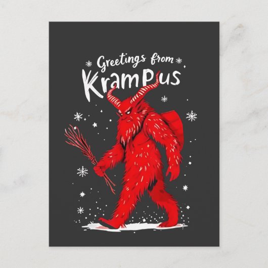 Groeten uit Krampus Kerstmis Uitnodiging Briefkaart (Voorkant)