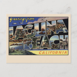 Groeten uit Laguna Beach, Californische Vintage Briefkaart