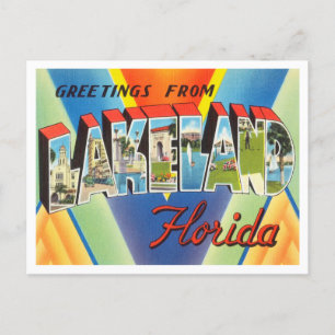 Groeten uit Lakeland, Florida Vintage Travel Briefkaart