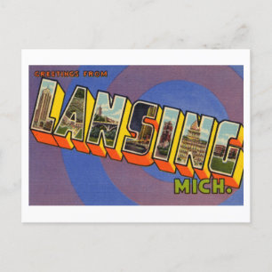 groeten uit Lansing, Michigan Briefkaart