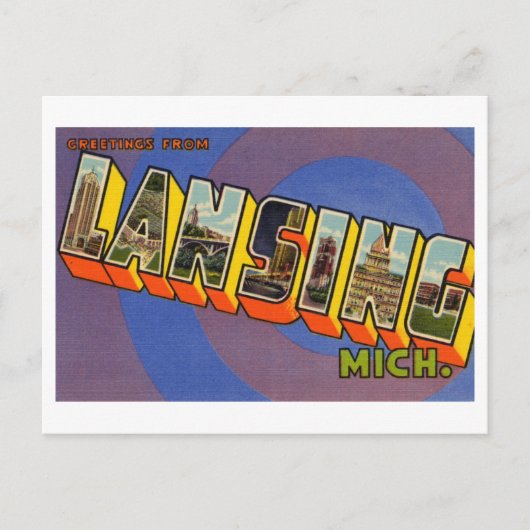 groeten uit Lansing, Michigan Briefkaart (Voorkant)