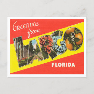 Groeten uit Largo, Florida Vintage Travel Briefkaart