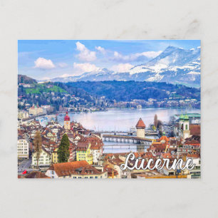 Groeten uit Luzern, Zwitserland Briefkaart