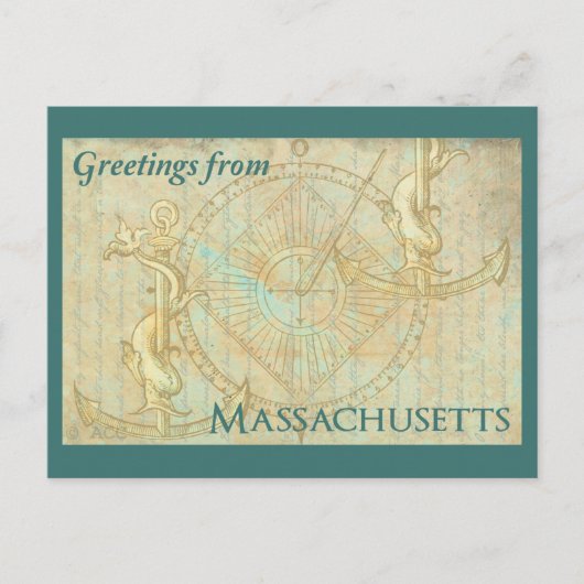 Groeten uit Massachusetts Briefkaart (Voorkant)