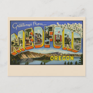 Groeten uit Medford, Oregon Grote Letter Briefkaart