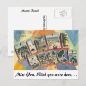 Groeten uit Miami Beach Briefkaart (Voorkant / Achterkant)