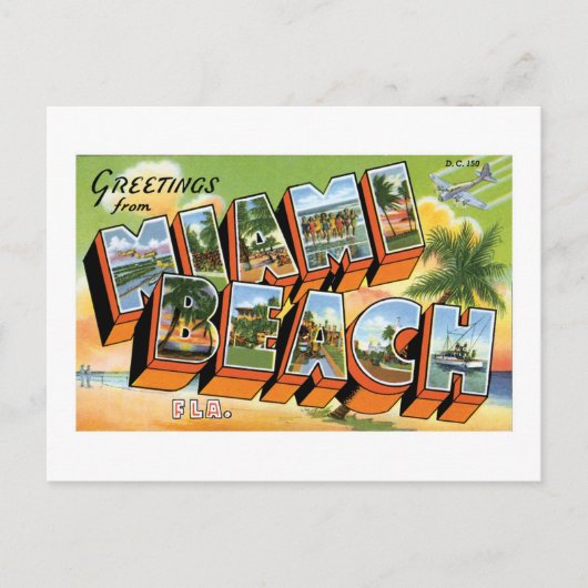 Groeten uit Miami Beach, Florida! Briefkaart (Voorkant)