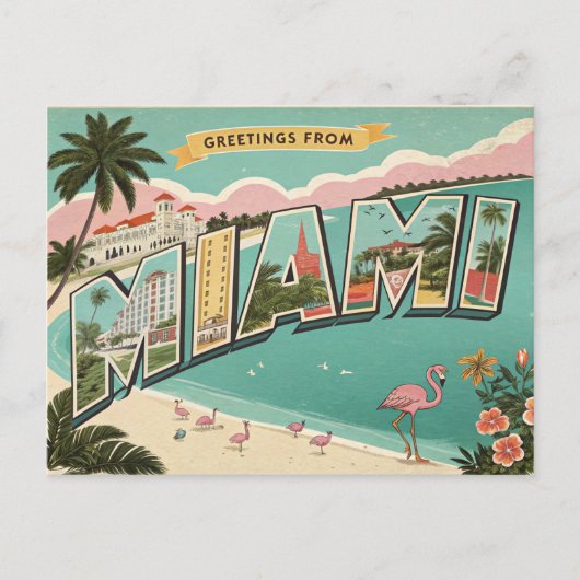 Groeten uit Miami Briefkaart (Voorkant)