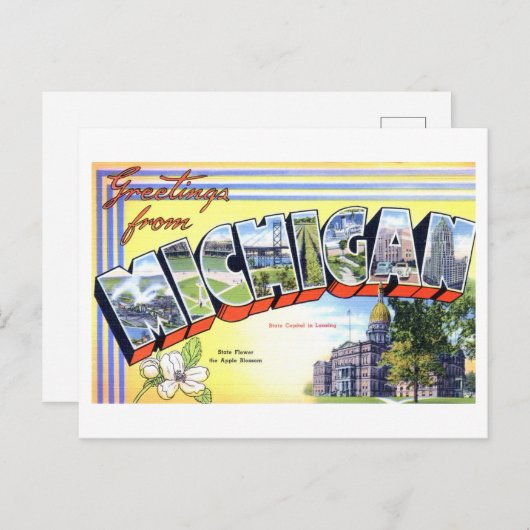 groeten uit Michigan Briefkaart (Voorkant / Achterkant)