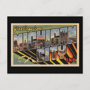 Groeten uit Michigan City Indiana Briefkaart
