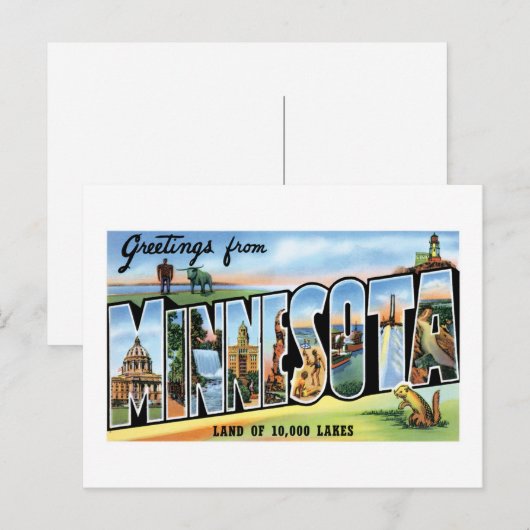 Groeten uit Minnesota! Briefkaart (Voorkant / Achterkant)