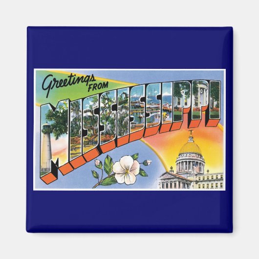 Groeten uit Mississippi! Magneet (Voorkant)