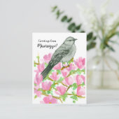Groeten uit Mississippi Mockingbird Magnolia Briefkaart (Staand voorkant)