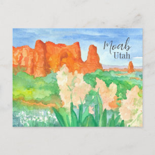 Groeten uit Moab Utah Red Rock Desert Flowers Briefkaart