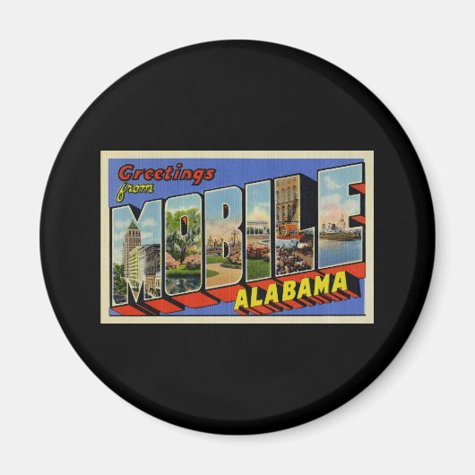 Groeten uit Mobile Alabama Magneet (Voorkant)
