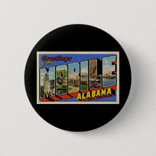 Groeten uit Mobile Alabama Ronde Button 5,7 Cm