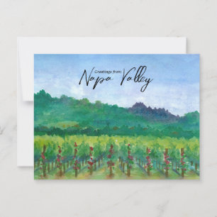 Groeten uit Napa Valley Wijngaard Rode Rozen Briefkaart