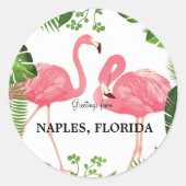 Groeten uit Napels, Florida Ronde Sticker (Voorkant)