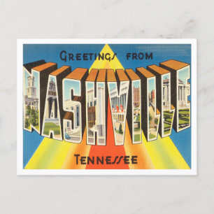 Groeten uit Nashville, Tennessee Vintage Travel Briefkaart