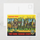 Groeten uit Nebraska, deelstaat Corn Nusker Briefkaart (Voorkant / Achterkant)