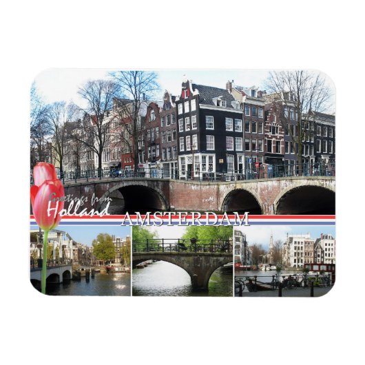 Groeten uit Nederland - Amsterdam Flexible Magnet Magneet (Horizontaal)