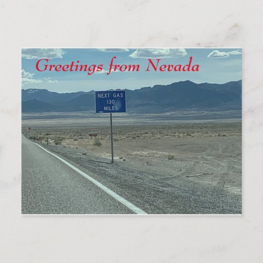 Groeten uit Nevada Briefkaart (Voorkant)