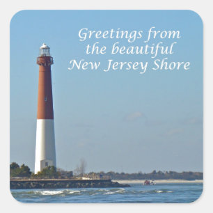 Groeten uit New Jersey - Barnegat Light Vierkante Sticker