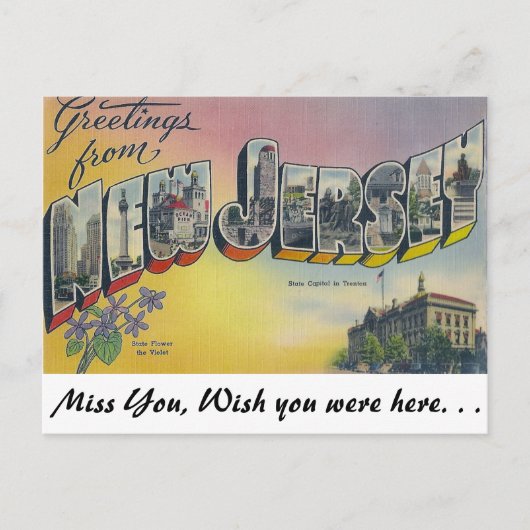 Groeten uit New Jersey Briefkaart (Voorkant)