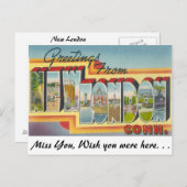 Groeten uit New Londen, Connecticut Briefkaart (Voorkant / Achterkant)