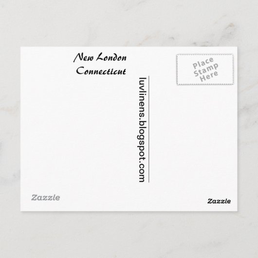 Groeten uit New Londen, Connecticut Briefkaart (Achterkant)