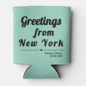 Groeten uit New York - aangepaste bruiloft gunst Blikjeskoeler (Voorkant)