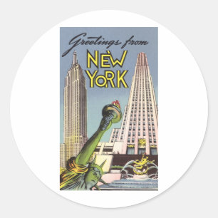 Groeten uit New York Ronde Sticker