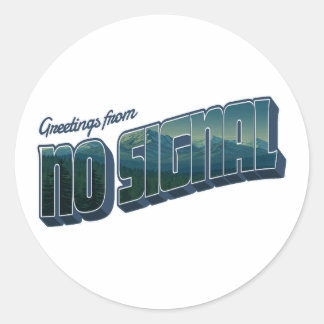Groeten uit No Signal Ronde Sticker