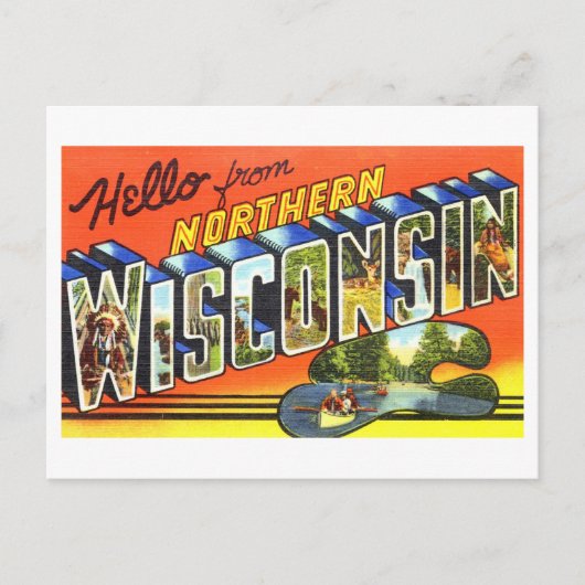  groeten uit Noord-Wisconsin Briefkaart (Voorkant)