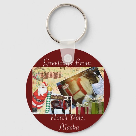 Groeten uit Noordpool, Alaska Sleutelhanger (Voorkant)