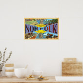  groeten uit Norfolk Virginia Travel Poster (Keuken)