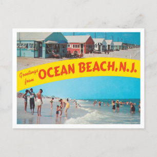 Groeten uit Ocean Beach, New Jersey Travel Briefkaart